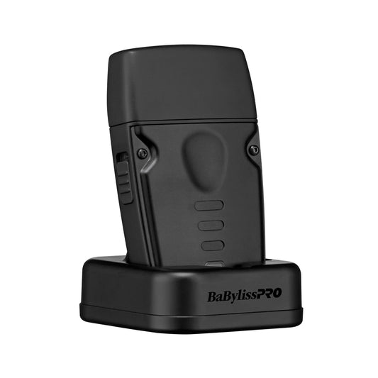 Babyliss Pro Compact Lo-Pro Shaver in black with ergonomic handle and sleek design for close grooming.