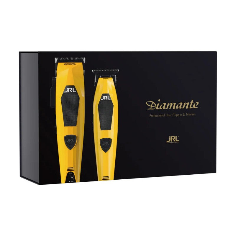 Yellow JRL Diamante Clipper and Trimmer Kit with ergonomic design and durable blades, ideal for precise grooming.