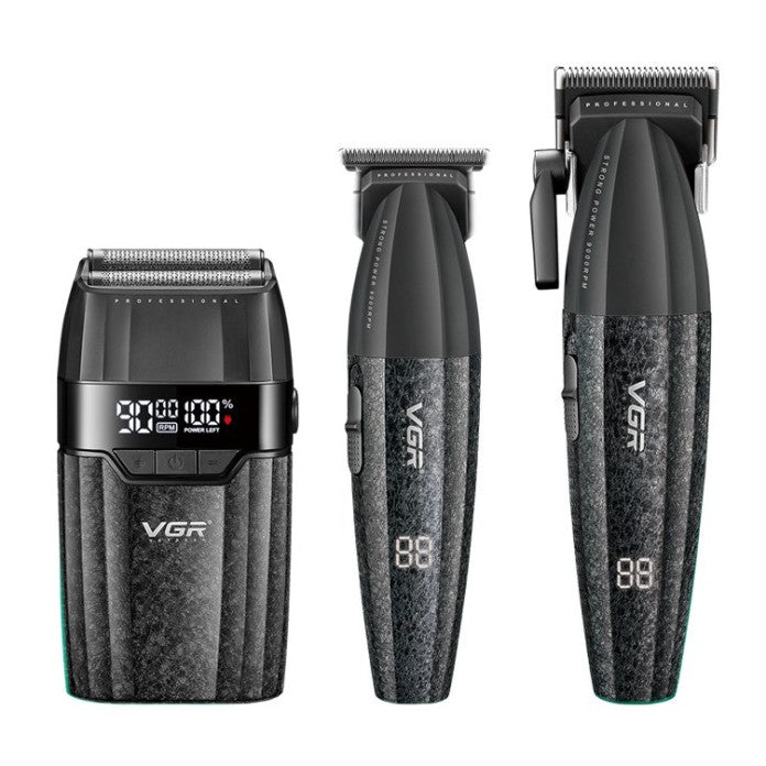 VGR PRO CLIPPER/TRIMMER/SHAVER COMBO - BLACK