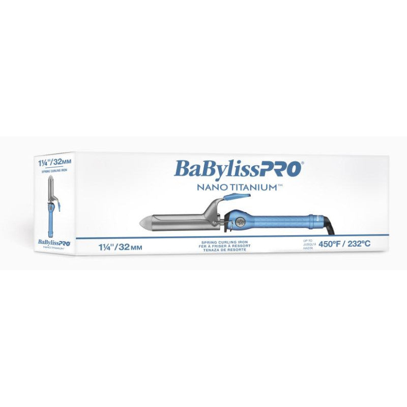 BABYLISSPRO NANO TITANIUM SPRING CURLING IRON 1.25" (#BNT125S)