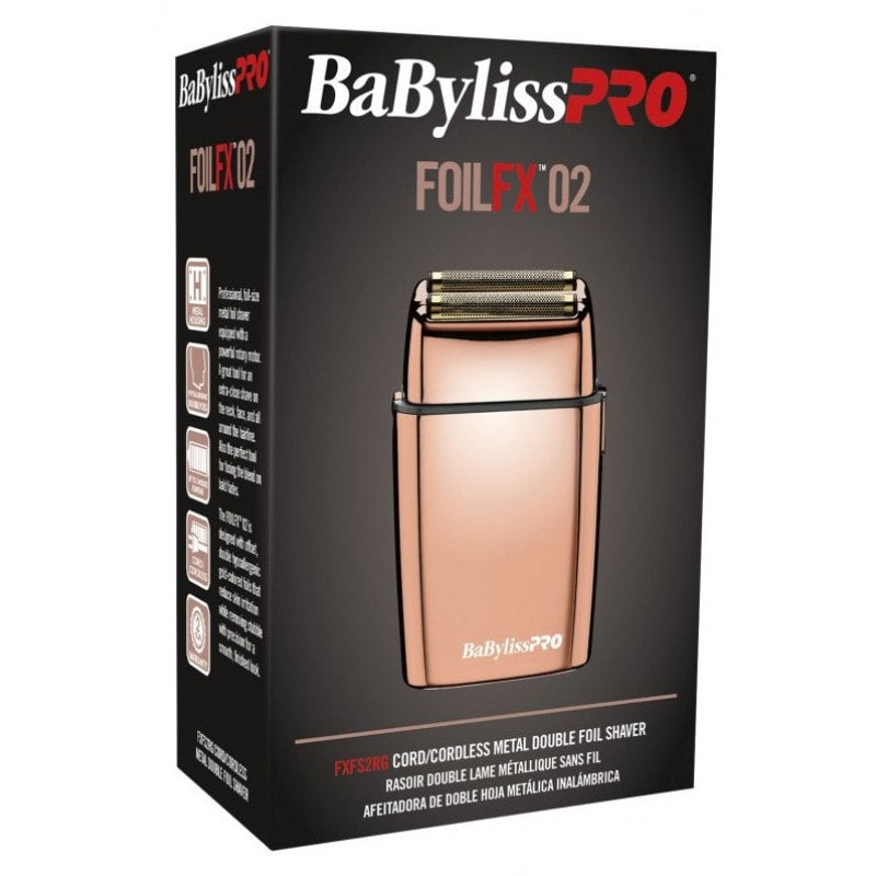 BABYLISSPRO FOILFX DOUBLE-FOIL SHAVER ROSE GOLD (#FXFS2RG) - N.O.S. Barber Supply