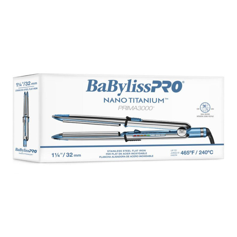 BABYLISSPRO NANO TITANIUM PRIMA3000 STRAIGHTENER 1.25" (#BNT3000T)
