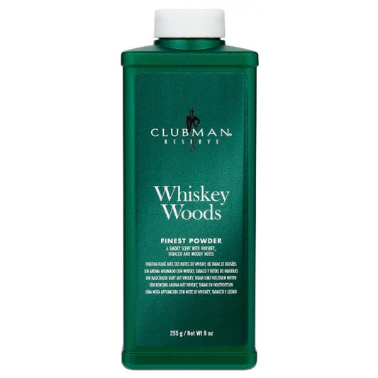 CLUBMAN RESERVE WHISKEY WOODS TALC POWDER 9OZ