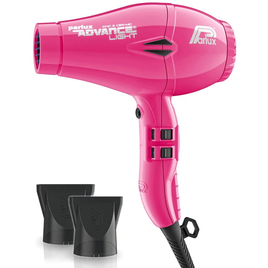 Parlux Advance Light hair dryer with sleek black design, lightweight and professional-grade for fast drying and styling.