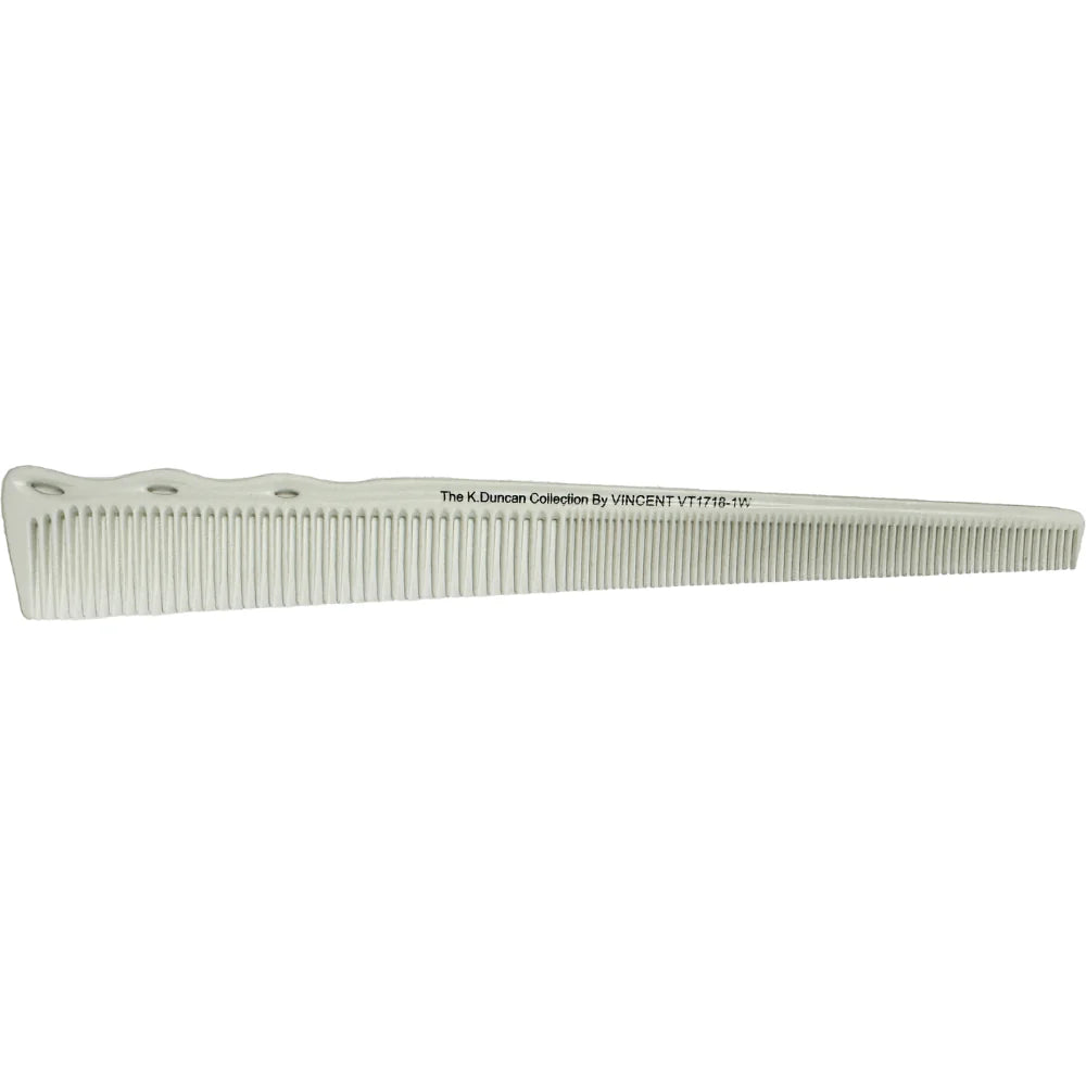VINCENT CERAMIC NARROW TAPERING COMB 7" WHITE (#VT1718-1W)