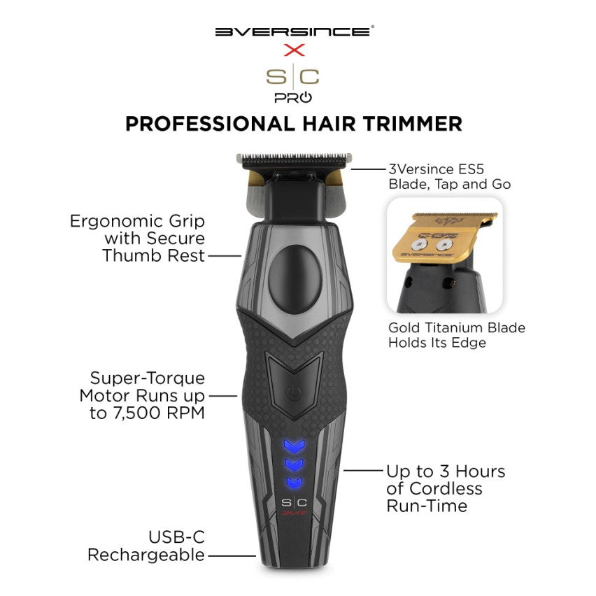 StyleCraft 3Versince Limited Edition trimmer infographic with product features and specifications