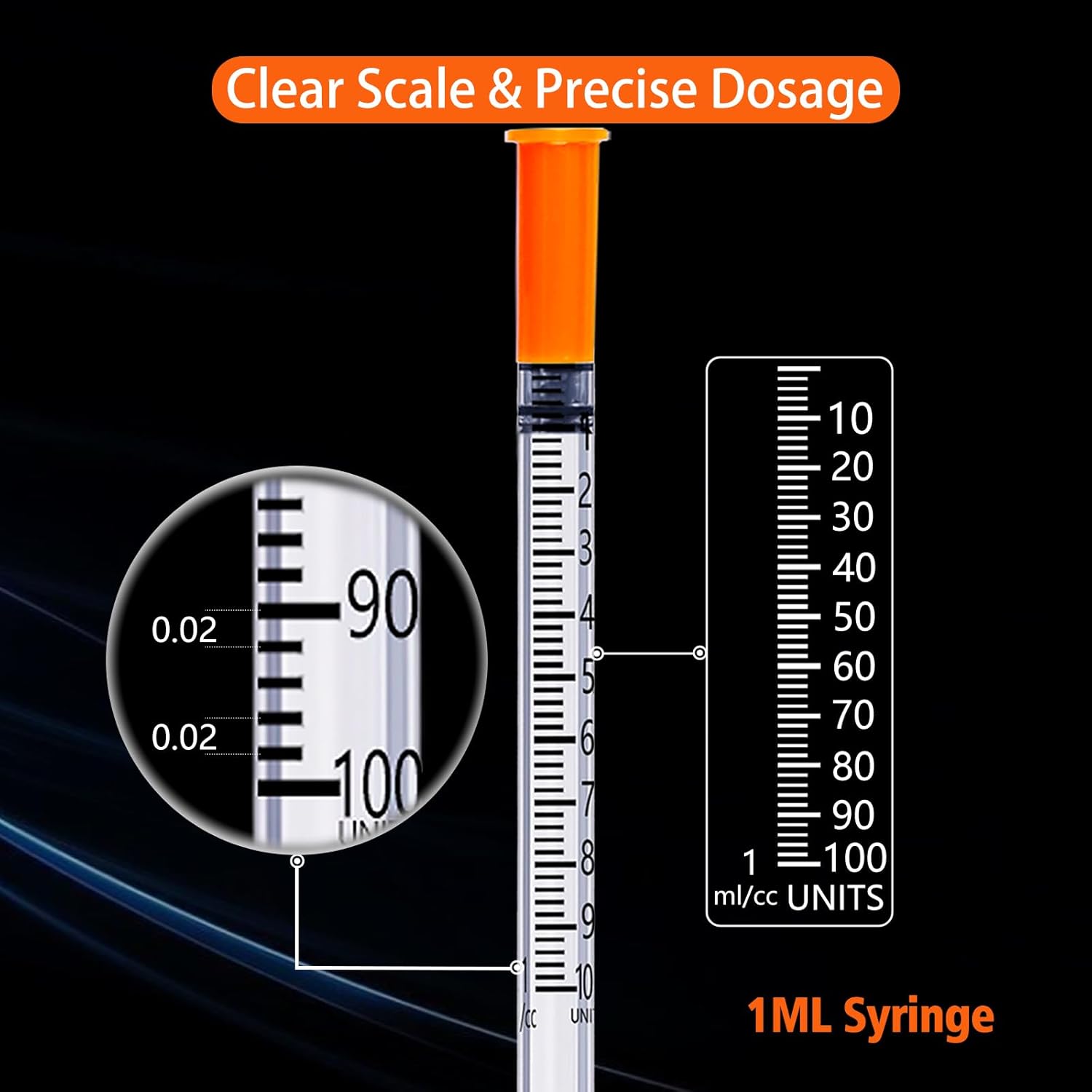 Set of 25 individually wrapped 1ml Holas 29G peptide syringes with 5/16 inch needles, suitable for precise injections.