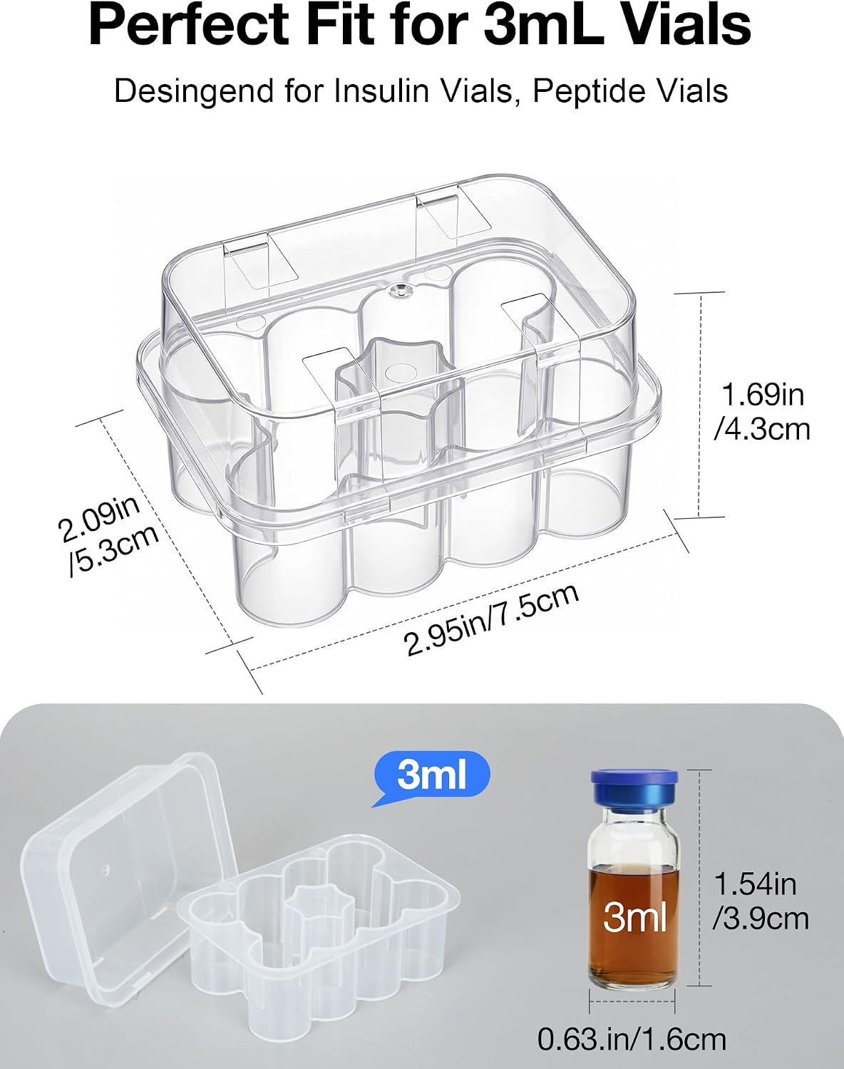 10 SLOT PEPTIDE CASE - 3ML VIALS