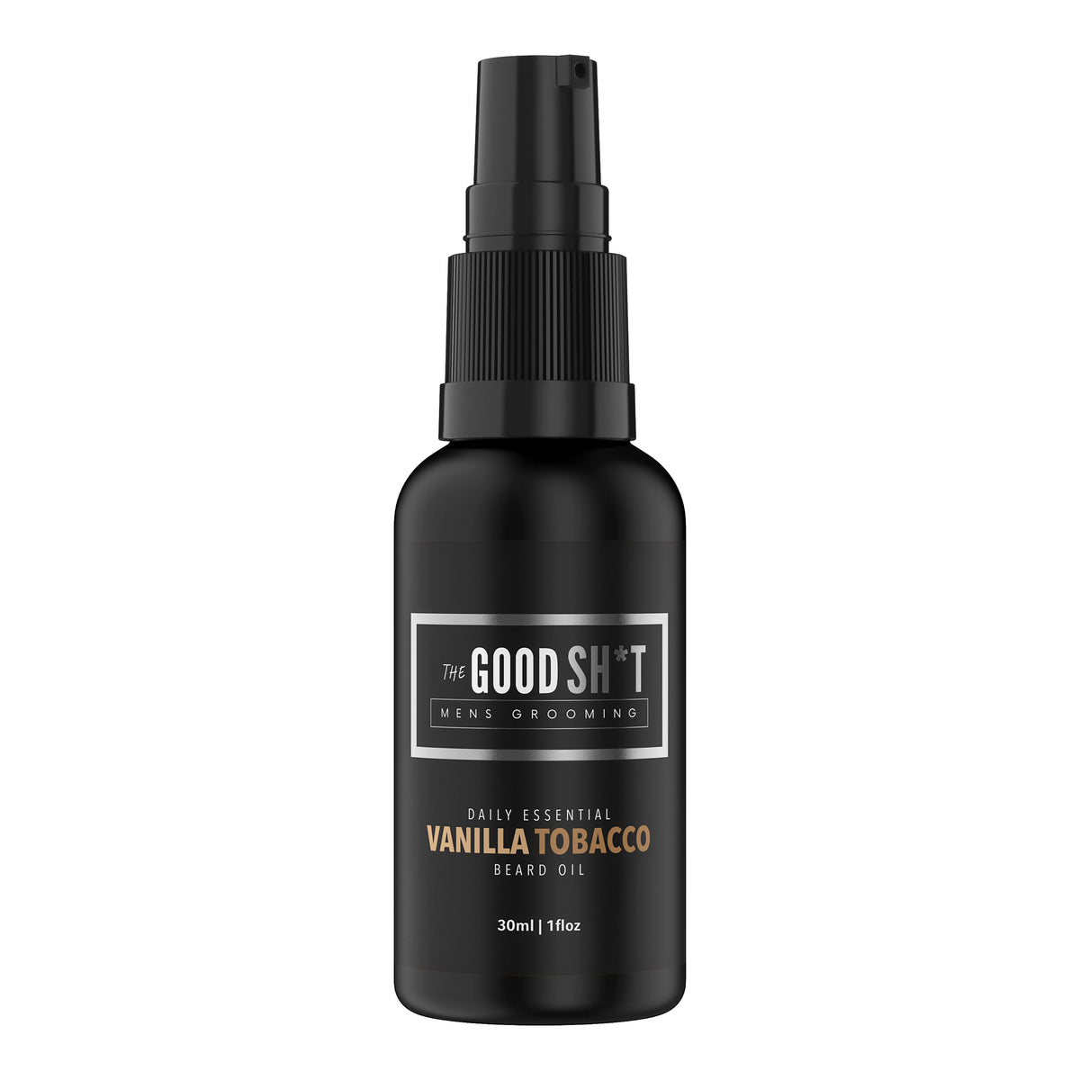 Beard oil by The Good Sh*t Men’s Grooming, 1oz bottle with dropper for nourishing and softening beard hair.
