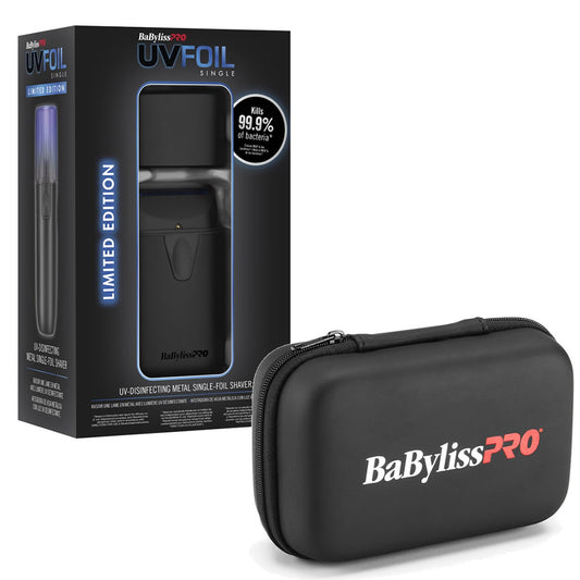 BABYLISSPRO UV MATTE BLACK SINGLE FOIL SHAVER WITH CASE (#FXLFS1MB & #FXFS2BPCASE)