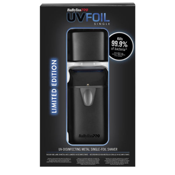 BABYLISSPRO UV MATTE BLACK SINGLE FOIL SHAVER WITH CASE (#FXLFS1MB & #FXFS2BPCASE)