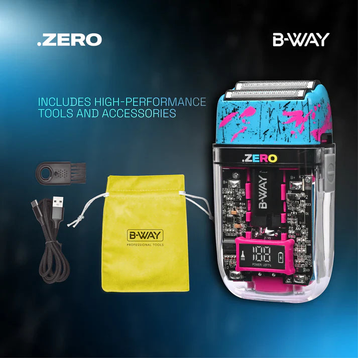 B-Way Zero Shaver, a portable electric shaver with a sleek design, suitable for quick grooming and close shave.