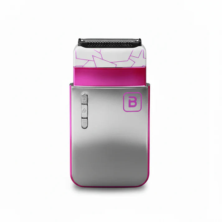 B-Way Split Shaver with dual blades and ergonomic handle, designed for close and comfortable shaving.