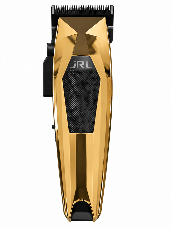 JRL Limited Edition Compact Clipper in gold, professional hair cutting tool with sleek design and ergonomic handle.