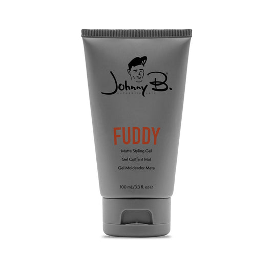 Johnny B Fuddy Matte Styling Gel in 100ml jar, with a smooth, matte finish for textured hair styling.