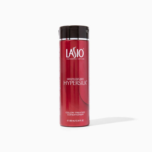 Lasio Hypersilk Color-Treated Conditioner 12oz bottle, smooth and nourishing for color-treated hair, with a sleek design.