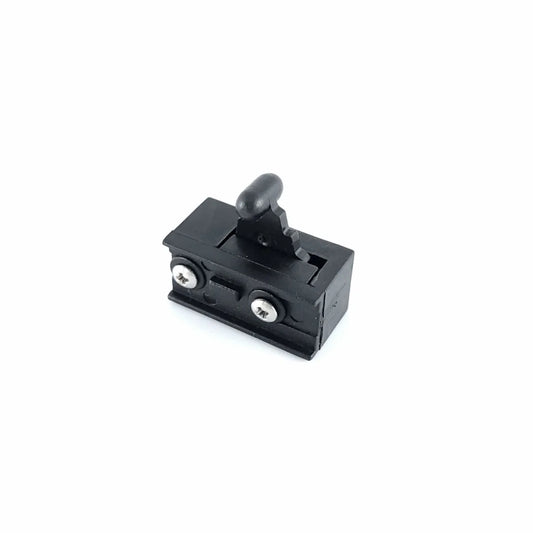 SC/GAMMA power on/off replacement switch for appliances, shown in black with switch mechanism, model P-ASP.