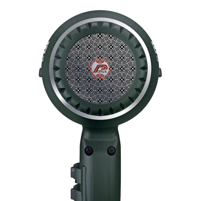 Parlux Digitalyon hair dryer with black and silver design, digital controls, and ergonomic handle, suitable for professional styling.