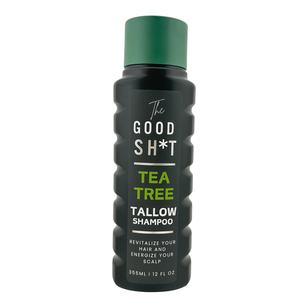 The Good Sh*t Tea Tree Tallow Shampoo 12oz bottle, natural grooming shampoo for men with tea tree and tallow ingredients.
