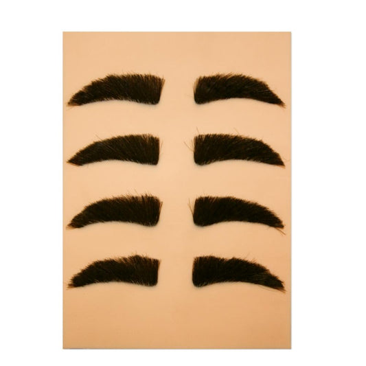 Celebrity Practice Eyebrow Tweezer Pallet shown on mannequin demonstrating eyebrow shaping and tweezing practice.