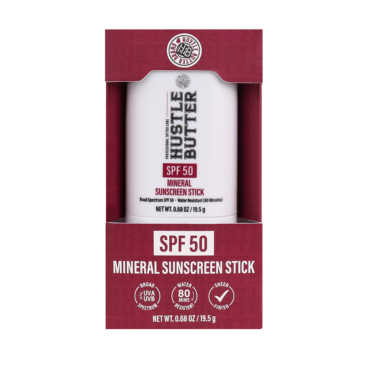 HUSTLE BUTTER MINERAL SUNSCREEN STICK SPF 50 - 0.68OZ