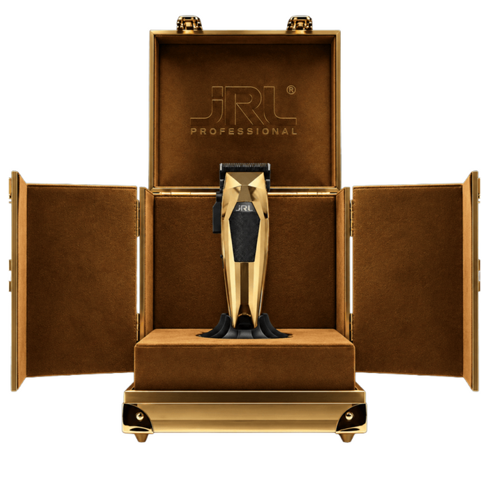 JRL Limited Edition Compact Clipper in gold, professional hair clippers with sleek design and ergonomic handle.