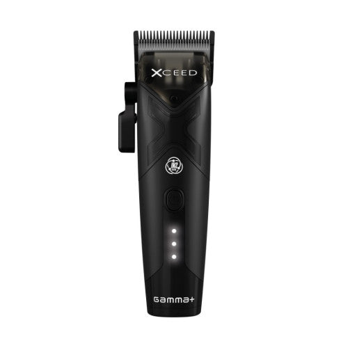 Gamma+ XCEED TRIO clipper, trimmer, and shaver with a sleek design and adjustable blades for versatile grooming.