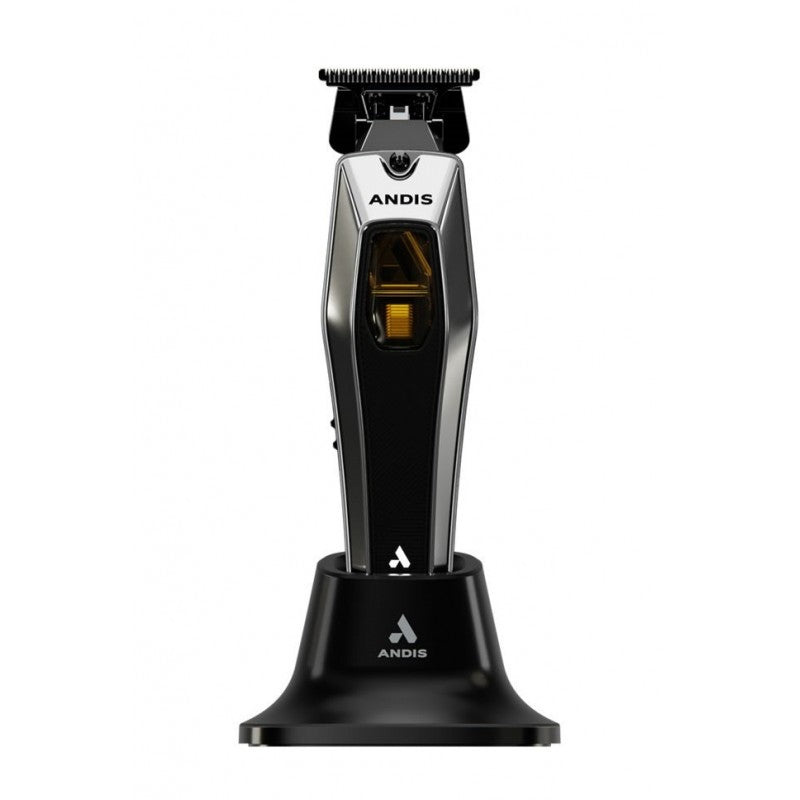 Andis Recon Trimmer (#562697) with close-cutting blades, black ergonomic handle, and precision trimming attachments.