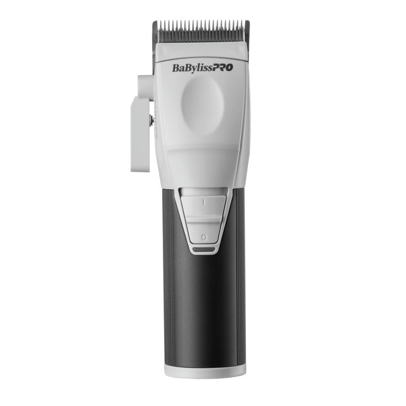 Babyliss Pro CoreFX Clipper FX86 with black and silver body, professional hair cutting tool for precise grooming.