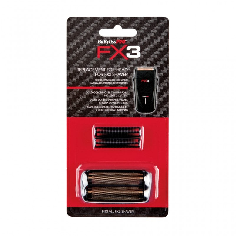 Babyliss Pro FX3 shaver replacement foil and cutter for FX3 model, showing the foil and cutter assembly in detail.