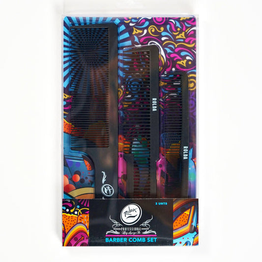 ROLDA BARBER 3PK COMB KIT - BLACK