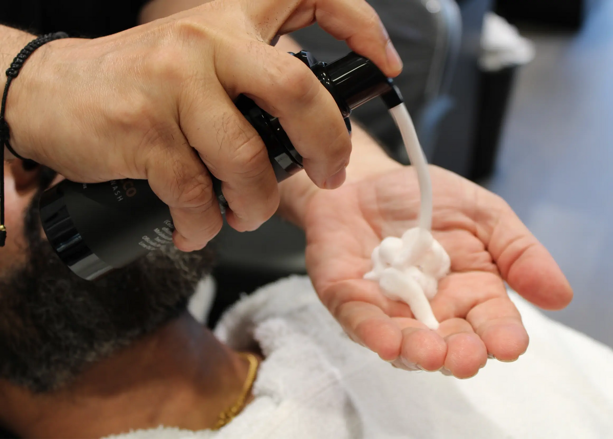 Bottle of The Good Sh*t Beard Wash 5oz from The Good Sh*t Mens Grooming, featuring a sleek container for beard cleansing.