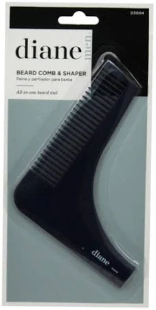 Diane beard comb and shaper in black, featuring fine teeth for grooming and shaping beards and facial hair.