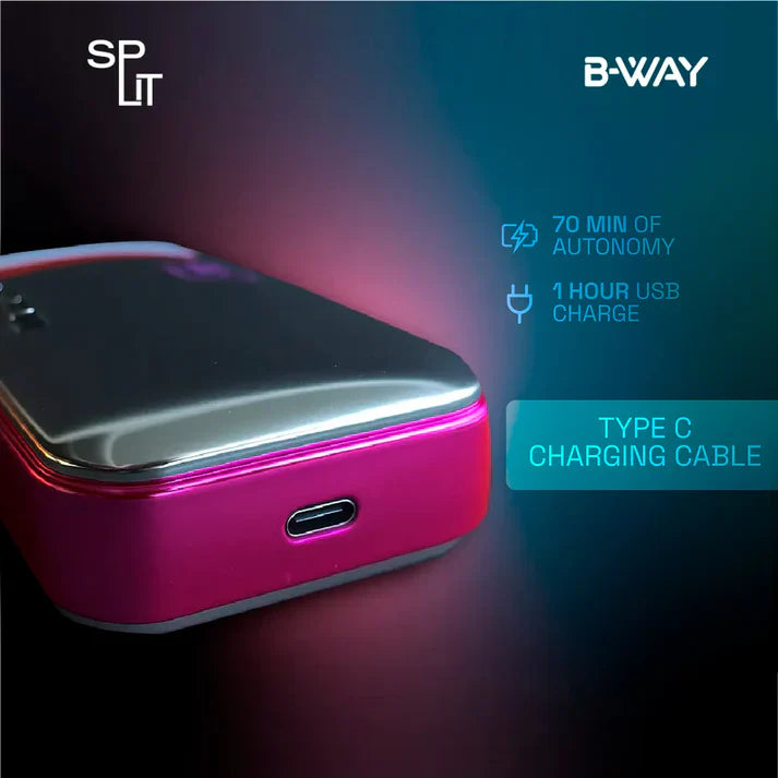 B-Way Split Shaver with dual blades and ergonomic handle for close, comfortable shaving.