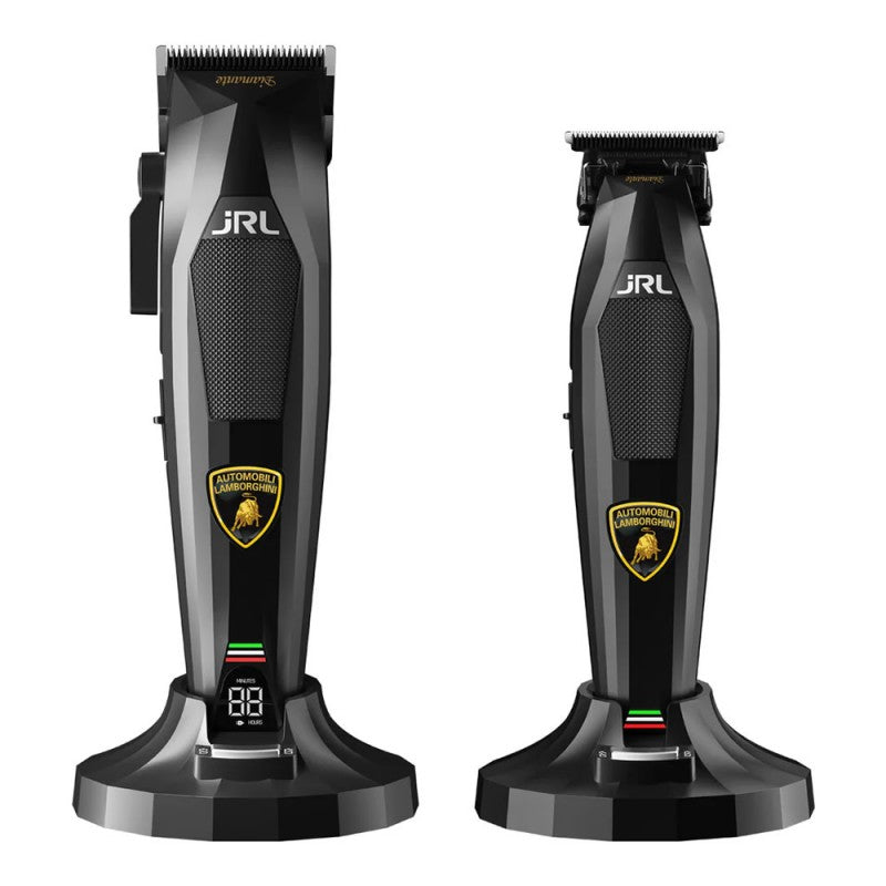 JRL Diamante black clipper and trimmer kit showcasing sleek design and ergonomic handle for precision grooming.
