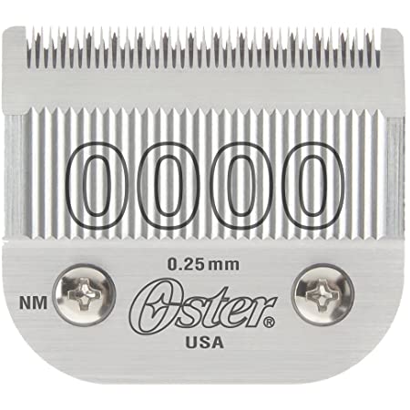 Oster detachable clipper blades in size 00000, showing stainless steel blades for precise grooming.