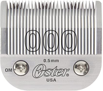 Oster detachable clipper blades, size 00000, designed for precision grooming and easy attachment to Oster clippers.