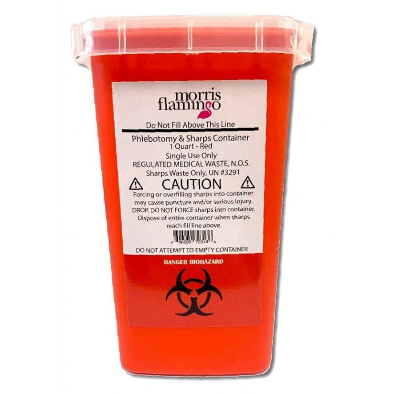 Sharps container for razor blades by Sharps, safety disposal container for used razors and blades.