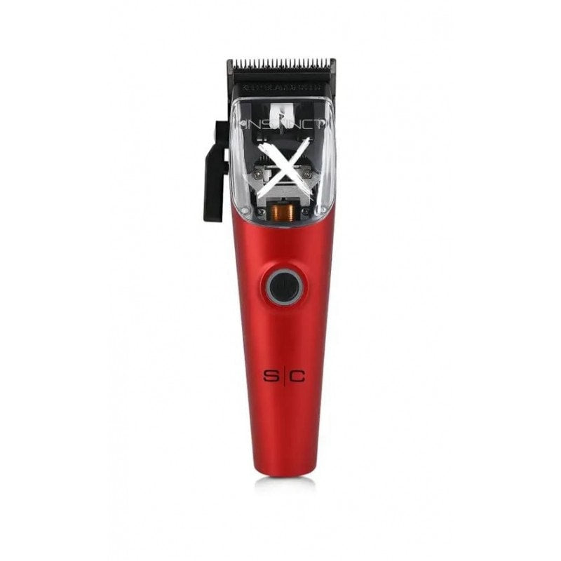 StyleCraft Instinct-X clipper showing sleek black design and adjustable blades, ideal for professional grooming.