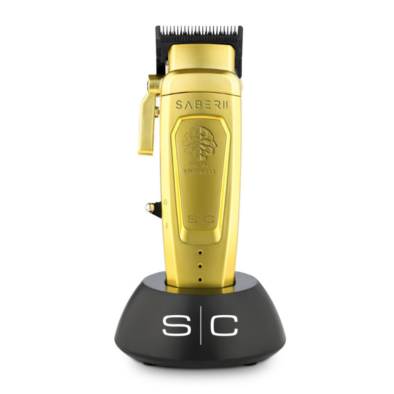 StyleCraft Saber 2.0 Clipper in gold, professional hair clipper with sleek design and adjustable blades for precise grooming.