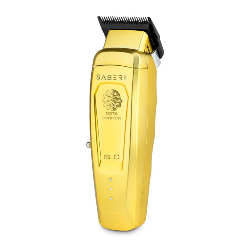 StyleCraft Saber 2.0 Clipper in gold, professional electric hair clipper with sleek design and durable construction.