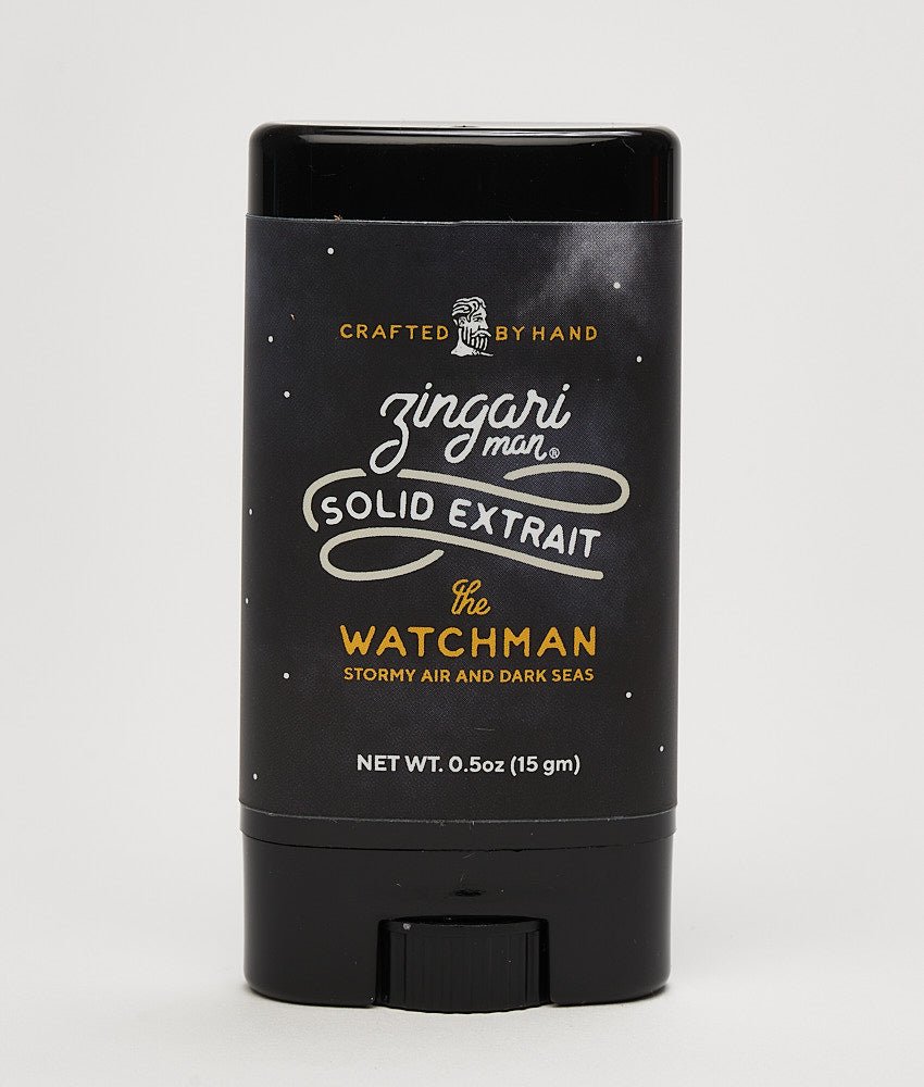 Zingari Man The Watchman Solid Extrait aftershave with a sleek container, showcasing a sophisticated fragrance for men.