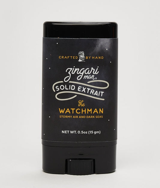 Zingari Man The Watchman Solid Extrait aftershave with a sleek container, showcasing a sophisticated fragrance for men.
