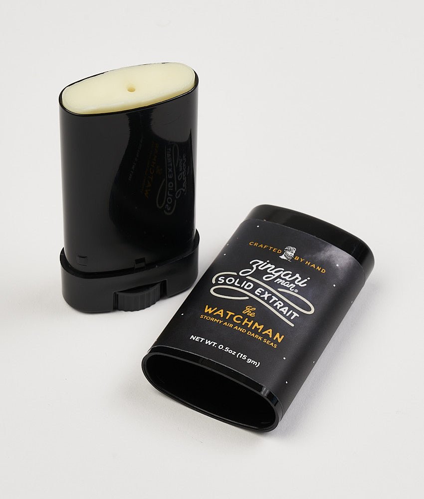 Zingari Man The Watchman Solid Extrait aftershave or cologne in a sleek container, featuring a refined and masculine scent.