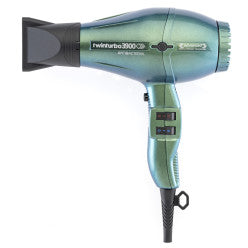 Black Turbo Power Twin Turbo 3900 Advanced Hair Dryer with sleek design and professional-grade drying technology.