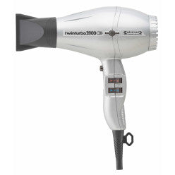 Turbo Power Twin Turbo 3900 Advanced Hair Dryer in black, featuring professional-grade design and ergonomic handle.